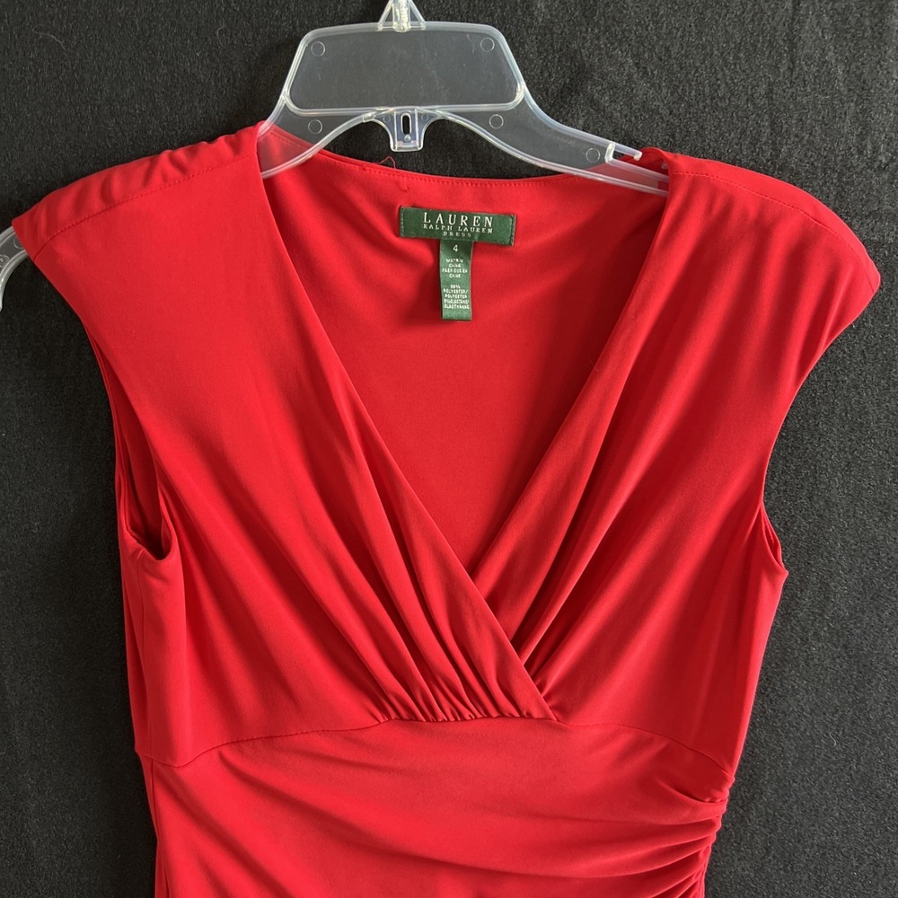 Ralph Lauren Red Sleeveless Midi Dress